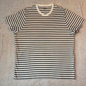 J. Crew Cotton T-shirt in stripe - Ivory Navy Stripe - Size XL